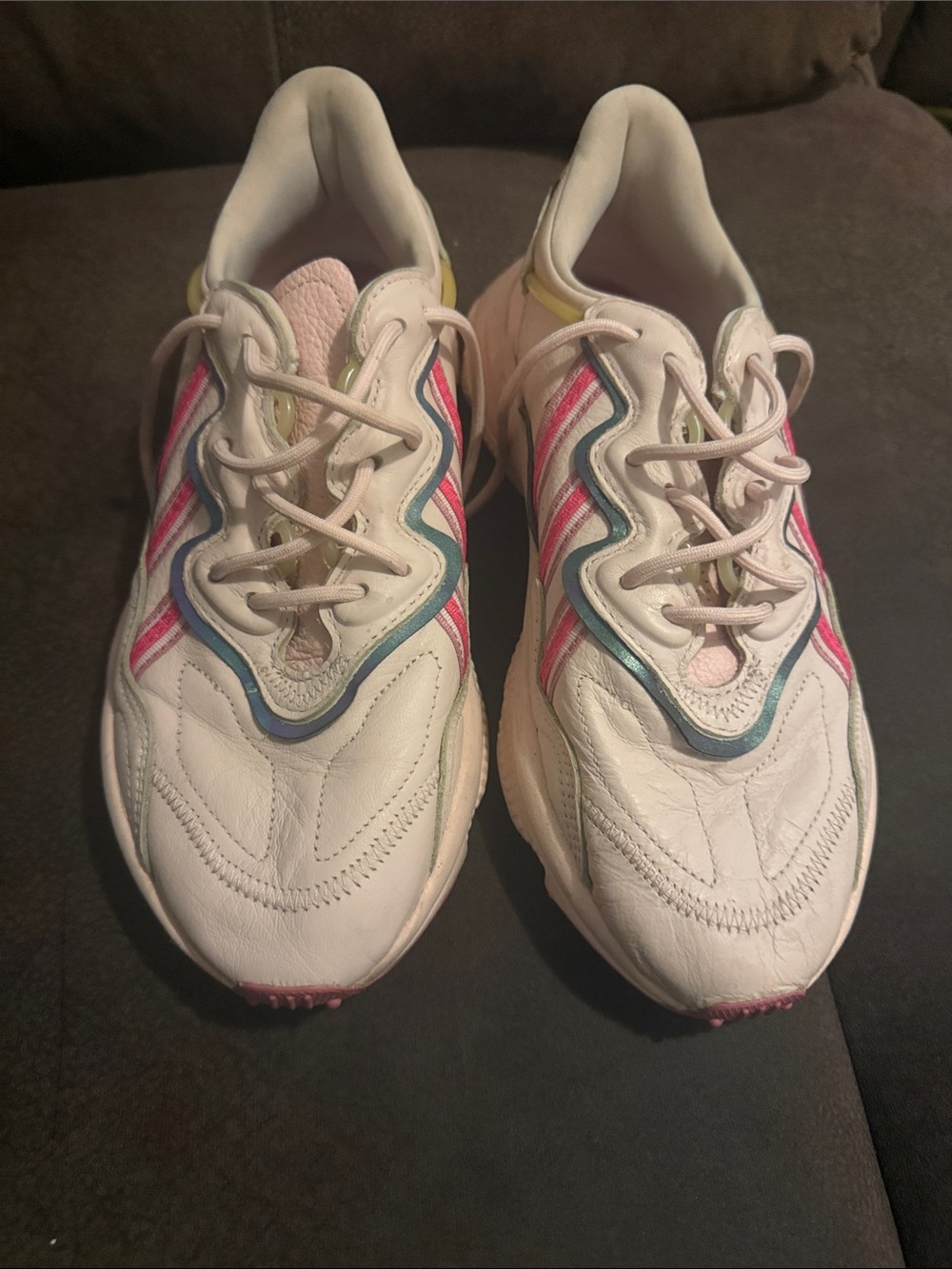 Women Sneakers with Pink and Blue Accents